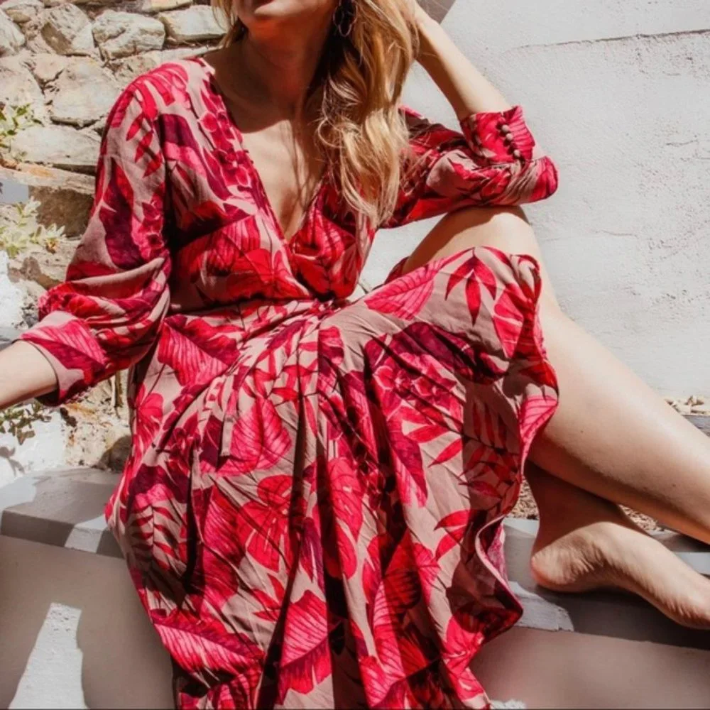 NWT JOHANNA ORTIZ x H&M Crêped Wrap-front Dress - Picture 8 of 8